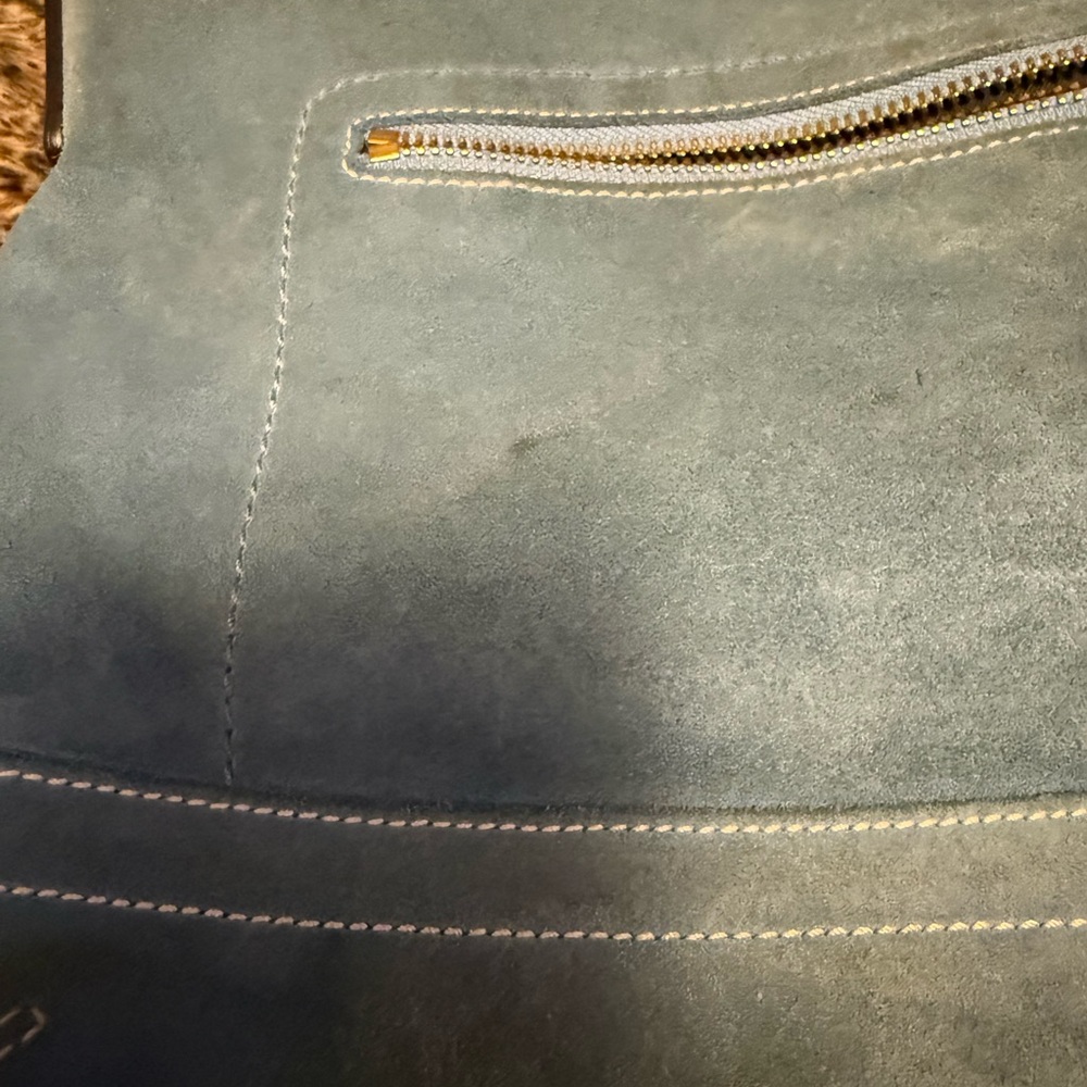 Coach Blue Suede Shoulder Bag - Picture 4 of 11